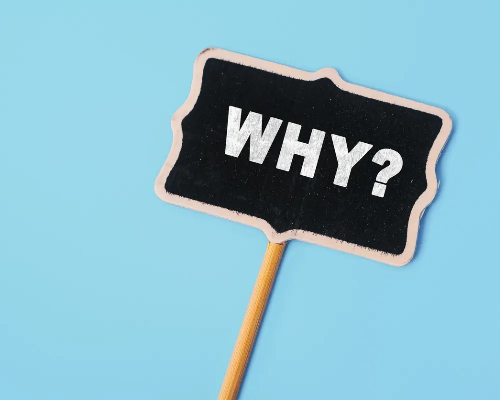Chalkboard with 'Why' in it. 