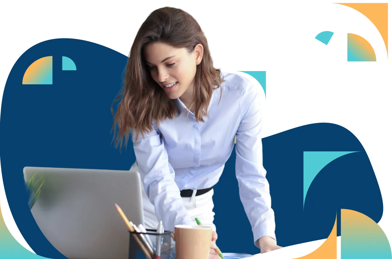 Woman viewing a laptop